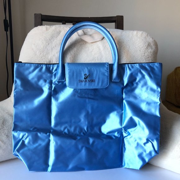 SWAROVSKI limited edition blue silk tote - Picture 2 of 4